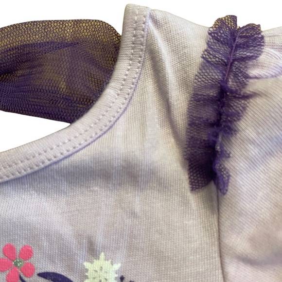 Disney Frozen, lavender T-shirt with Elsa on the front m. Purple ruffles, 24 mo. - Picture 4 of 7